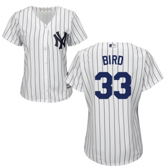 Women's Majestic New York Yankees #33 Greg Bird Replica White Home MLB Jersey - Ujersey