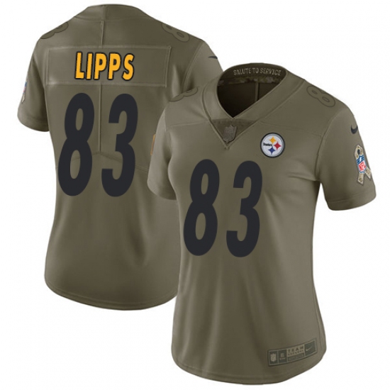 Women's Nike Pittsburgh Steelers #83 Louis Lipps Limited Olive 2017 Salute to Service NFL Jersey - Ujersey
