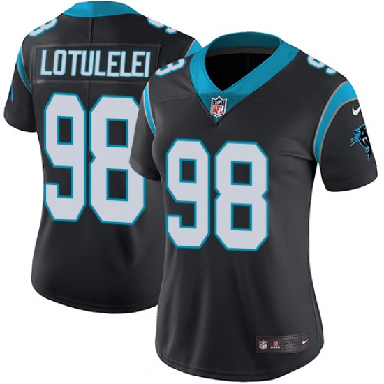 Women's Nike Carolina Panthers #98 Star Lotulelei Black Team Color Vapor Untouchable Limited Player NFL Jersey - Ujersey