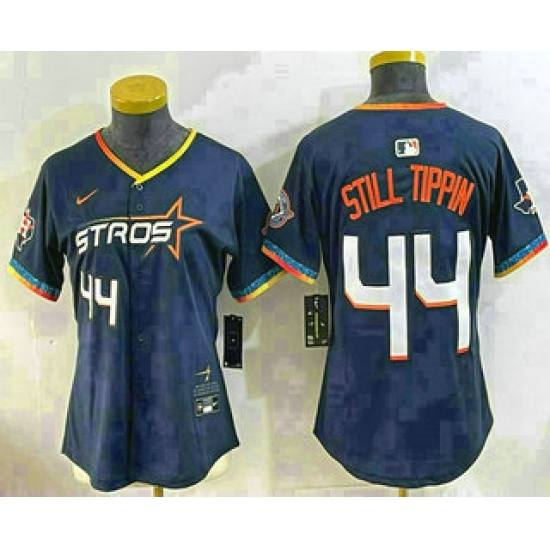 Women's Houston Astros #44 Yordan Alvarez Number Navy 2025 City Connect Limited Stitched Jersey - Ujersey