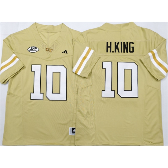 Men's Georgia Tech Yellow Jackets #10 Haynes King Golden F.U.S.E. Limited Stitched Jersey