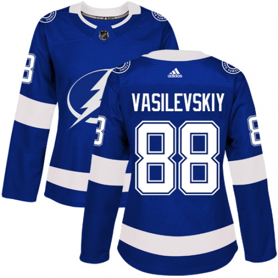 Women's Adidas Tampa Bay Lightning #88 Andrei Vasilevskiy Authentic Royal Blue Home NHL Jersey - Ujersey