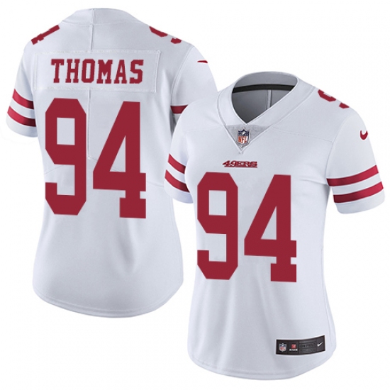 Women's Nike San Francisco 49ers #94 Solomon Thomas Elite White NFL Jersey - Ujersey