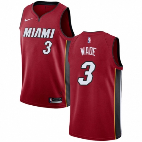 Men's Nike Miami Heat #3 Dwyane Wade Swingman Red NBA Jersey Statement Edition - Ujersey