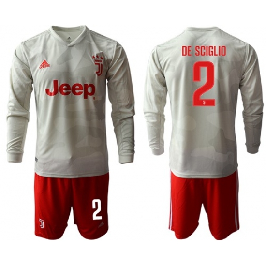 Juventus #2 De Sciglio Away Long Sleeves Soccer Club Jersey
