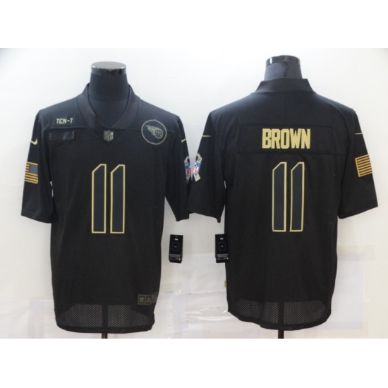 Men's Tennessee Titans #11 A.J. Brown Black Nike 2020 Salute To Service Limited Jersey
