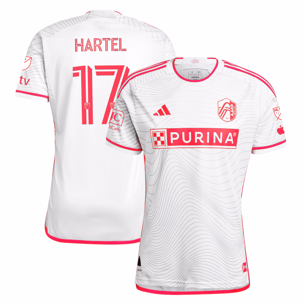Men's St. Louis City SC Marcel Hartel adidas White 2024 The Confluence Kit Authentic Player Jersey