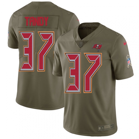 Men's Nike Tampa Bay Buccaneers #37 Keith Tandy Limited Olive 2017 Salute to Service NFL Jersey - Ujersey