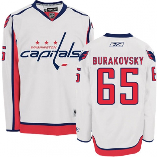 Men's Reebok Washington Capitals #65 Andre Burakovsky Authentic White Away NHL Jersey - Ujersey