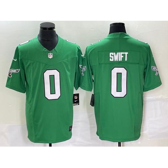 Men's Nike Philadelphia Eagles #0 D'Andre Swift Green 2023 F.U.S.E. Vapor Limited Throwback Stitched Football Jersey - Ujersey