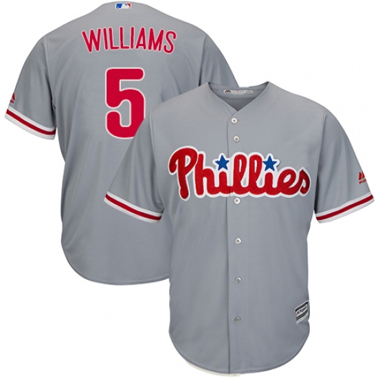 Men's Majestic Philadelphia Phillies #5 Nick Williams Replica Grey Road Cool Base MLB Jersey - Ujersey