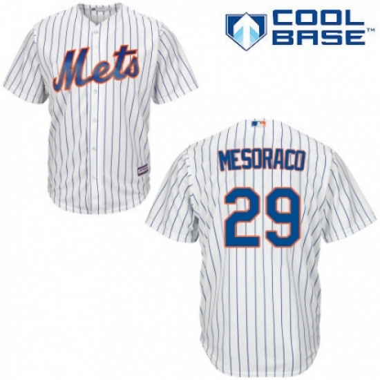 Youth Majestic New York Mets #29 Devin Mesoraco Authentic White Home Cool Base MLB Jersey - Ujersey