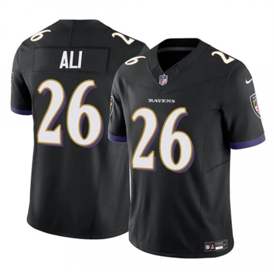 Men's Baltimore Ravens #26 Rasheen Ali Black 2025 F.U.S.E. Vapor Limited Football Jersey - Ujersey