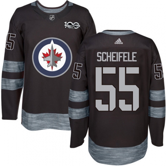 Men's Adidas Winnipeg Jets #55 Mark Scheifele Authentic Black 1917-2017 100th Anniversary NHL Jersey - Ujersey