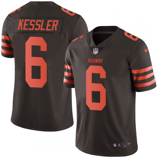 Men's Nike Cleveland Browns #6 Cody Kessler Elite Brown Rush Vapor Untouchable NFL Jersey - Ujersey