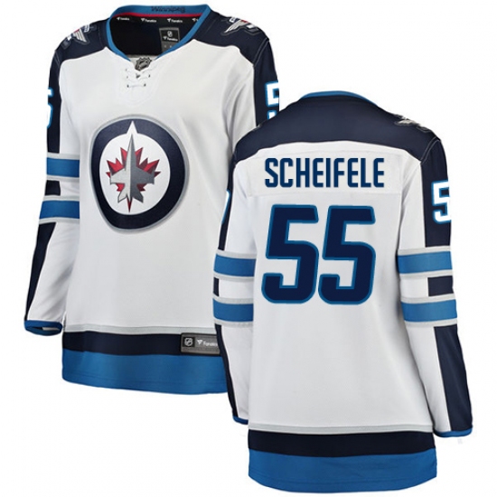 Women's Winnipeg Jets #55 Mark Scheifele Fanatics Branded White Away Breakaway NHL Jersey - Ujersey
