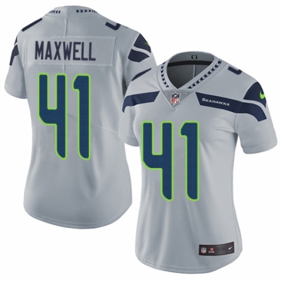 Women's Nike Seattle Seahawks #41 Byron Maxwell Grey Alternate Vapor Untouchable Elite Player NFL Jersey - Ujersey