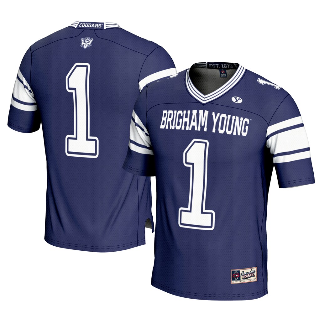 Youth GameDay Greats #1 Navy BYU Cougars Football Jersey - ujerseystore