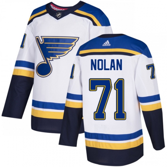 Men's Adidas St. Louis Blues #71 Jordan Nolan Authentic White Away NHL Jersey - Ujersey