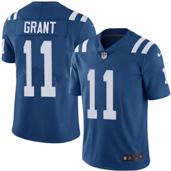Men's Nike Indianapolis Colts #11 Ryan Grant Royal Blue Team Color Vapor Untouchable Limited Player NFL Jersey - Ujersey