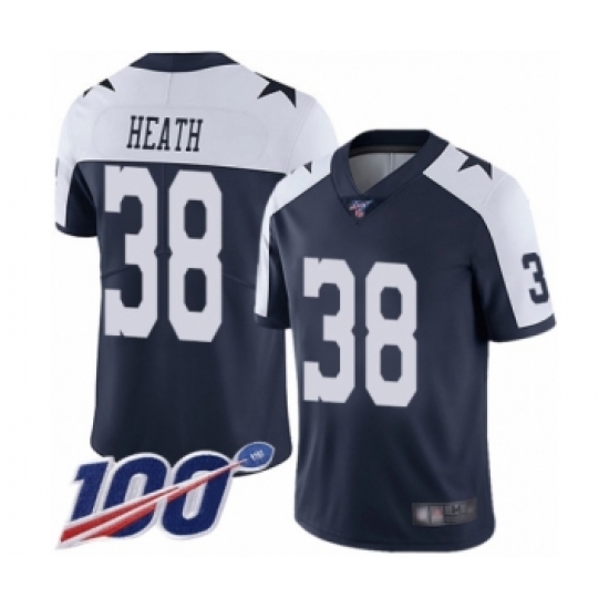 Men's Dallas Cowboys #38 Jeff Heath Navy Blue Throwback Alternate Vapor Untouchable Limited Player 100th Season Football Jersey - Ujersey