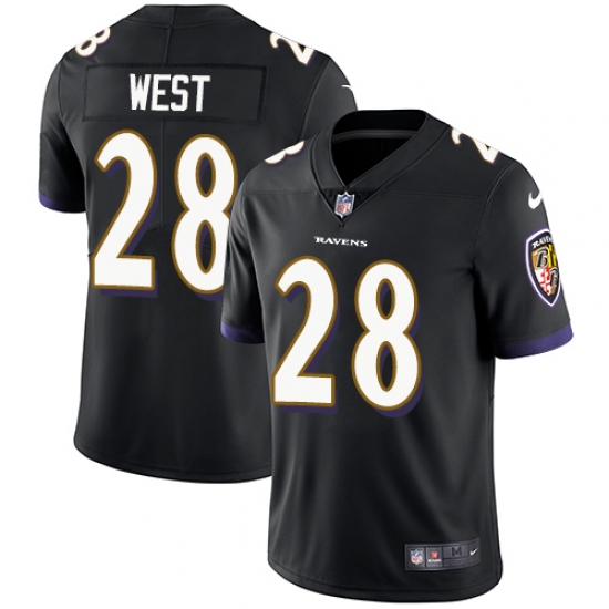 Men's Nike Baltimore Ravens #28 Terrance West Black Alternate Vapor Untouchable Limited Player NFL Jersey - Ujersey