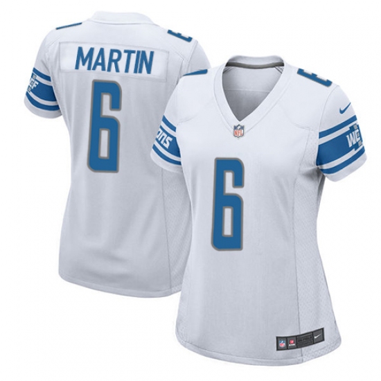 Women's Nike Detroit Lions #6 Sam Martin Game White NFL Jersey - Ujersey
