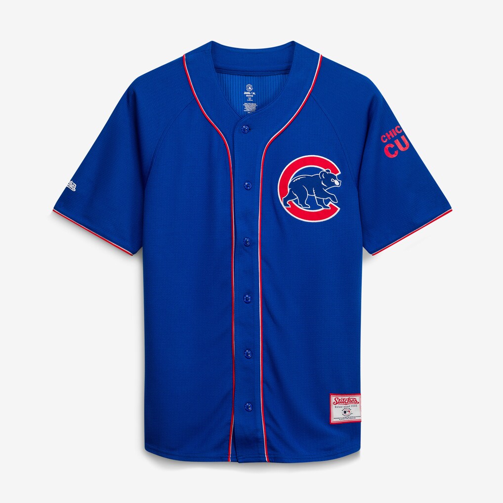 Men's Chicago Cubs  Stitches Royal Team Color Full-Button Fashion Jersey - Ujersey