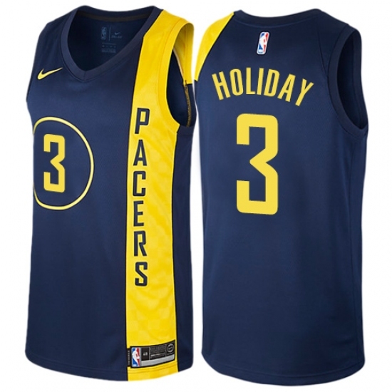 Women's Nike Indiana Pacers #3 Aaron Holiday Swingman Navy Blue NBA Jersey - City Edition - Ujersey