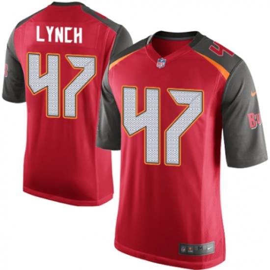 Men's Nike Tampa Bay Buccaneers #47 John Lynch Game Red Team Color NFL Jersey - Ujersey