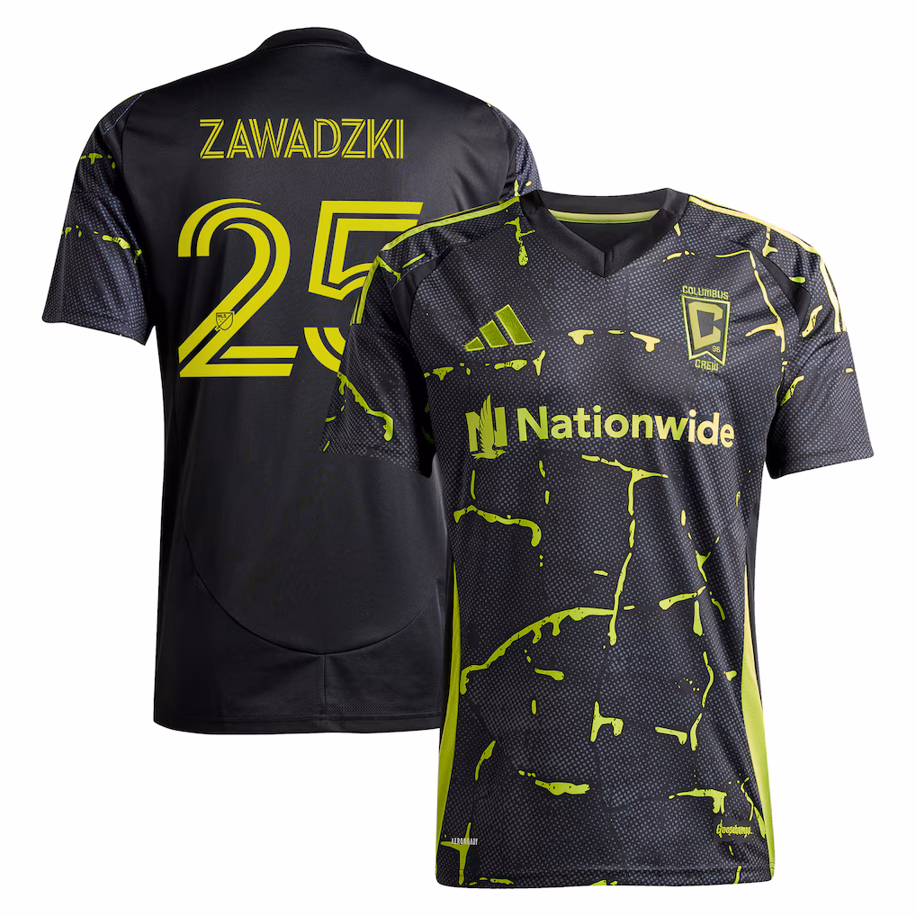 Men's Columbus Crew Sean Zawadzki adidas Black 2025 The Goosebumps Kit Replica Player Jersey