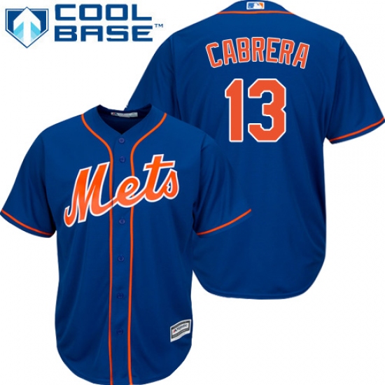 Men's Majestic New York Mets #13 Asdrubal Cabrera Replica Royal Blue Alternate Home Cool Base MLB Jersey - Ujersey