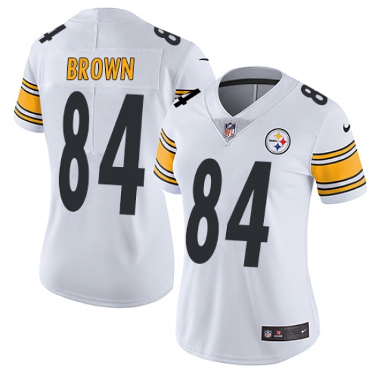 Women's Nike Pittsburgh Steelers #84 Antonio Brown White Vapor Untouchable Limited Player NFL Jersey - Ujersey