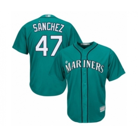 Youth Seattle Mariners #47 Ricardo Sanchez Authentic Teal Green Alternate Cool Base Baseball Player Jersey - Ujersey