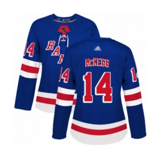 Women's New York Rangers #14 Greg McKegg Authentic Royal Blue Home Hockey Jersey - Ujersey