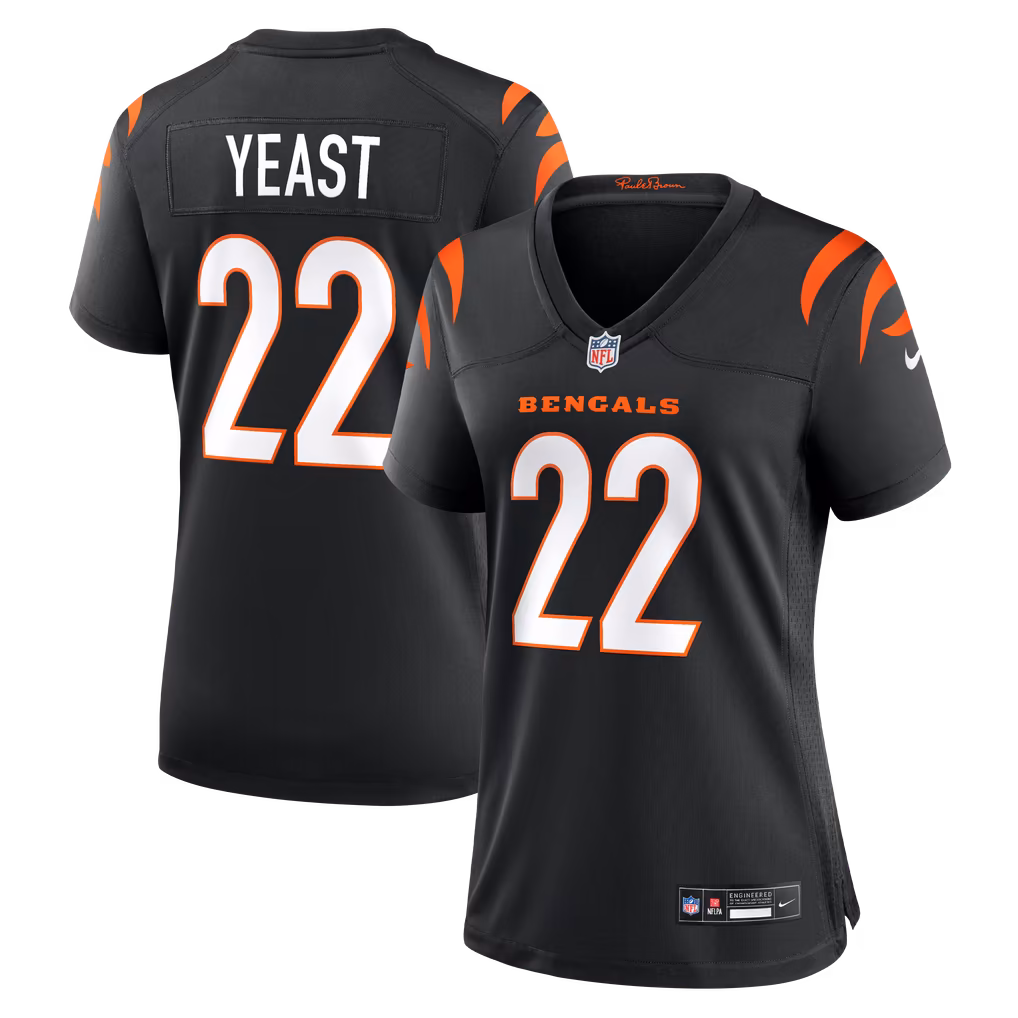 Women's Cincinnati Bengals Russ Yeast Nike Black Team Game Jersey
