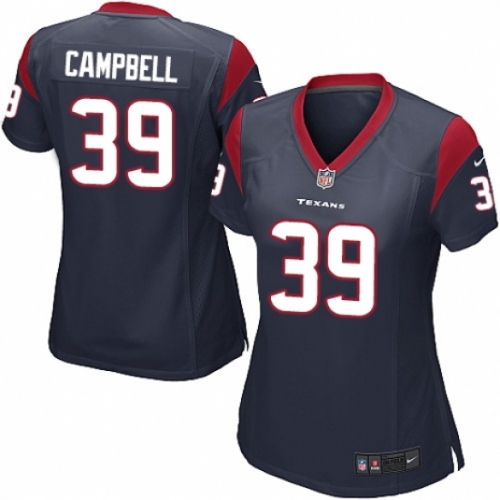 Women's Nike Houston Texans #39 Ibraheim Campbell Game Navy Blue Team Color NFL Jersey - Ujersey