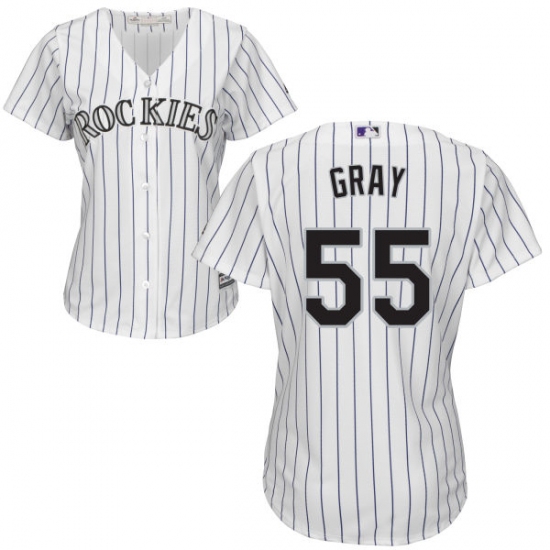 Women's Majestic Colorado Rockies #55 Jon Gray Authentic White Home Cool Base MLB Jersey - Ujersey
