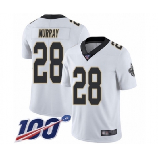 Men's New Orleans Saints #28 Latavius Murray White Vapor Untouchable Limited Player 100th Season Football Jersey - Ujersey