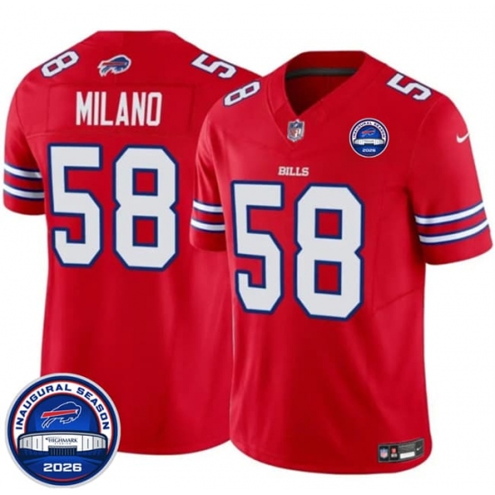 Men's Buffalo Bills #58 Matt Milano Red F.U.S.E. 2026 Inaugural Season at Highmark Stadium Football Stitched Jersey - Ujersey