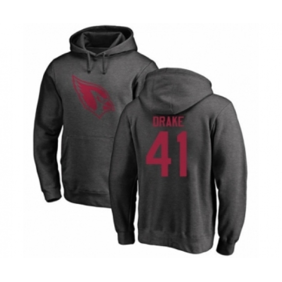 Football Arizona Cardinals #41 Kenyan Drake Ash One Color Pullover Hoodie