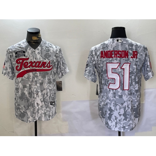 Men's Houston Texans #51 Will Anderson Jr Arctic Camo 2024 Salute to Service Stitched Baseball Jersey - Ujersey