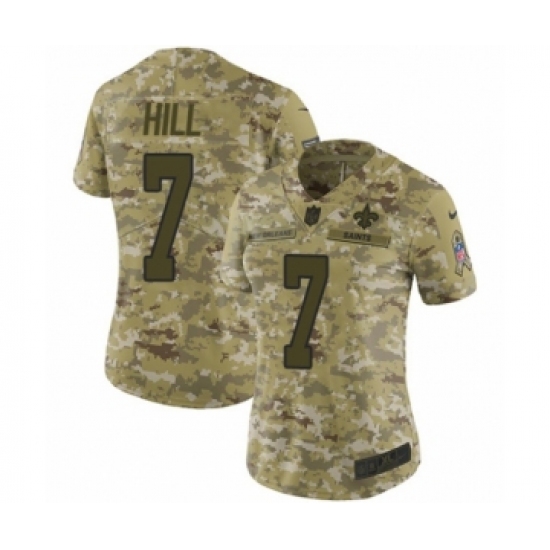 Women's Nike New Orleans Saints #7 Taysom Hill Limited Camo 2018 Salute to Service NFL Jersey - Ujersey