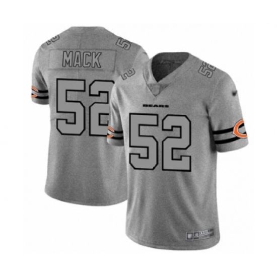 Men's Chicago Bears #52 Khalil Mack Limited Gray Team Logo Gridiron Football Jersey - Ujersey