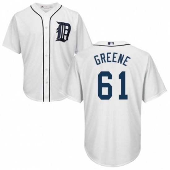 Youth Majestic Detroit Tigers #61 Shane Greene Replica White Home Cool Base MLB Jersey - Ujersey