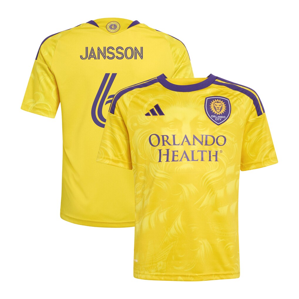 Youth Orlando City SC Robin Jansson adidas Yellow 2026 Sunken Treasure Kit Replica Jersey - Ujersey