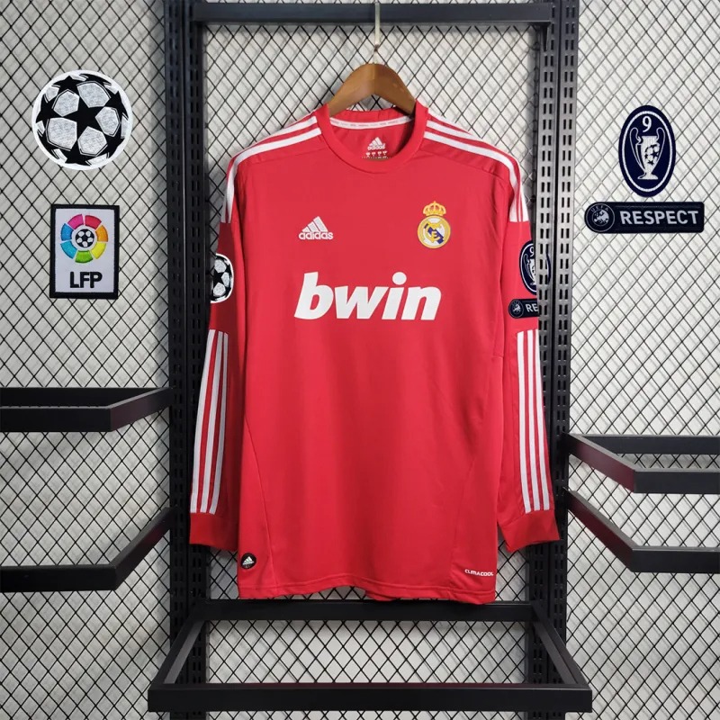 Real Madrid Retro Jersey Away Long Sleeve Soccer Shirt 2011/12