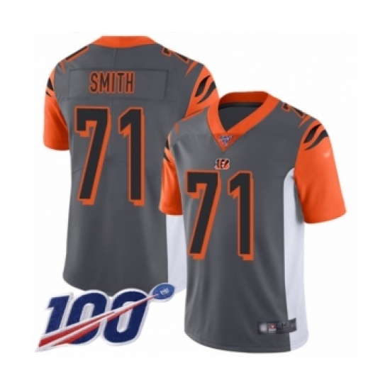 Men's Cincinnati Bengals #71 Andre Smith Limited Silver Inverted Legend 100th Season Football Jersey - Ujersey