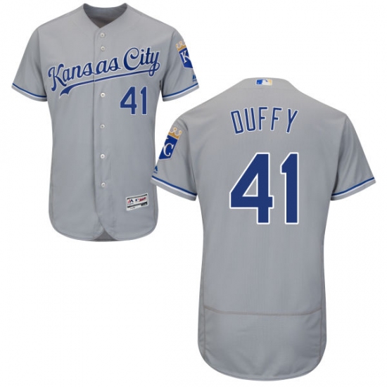 Men's Majestic Kansas City Royals #41 Danny Duffy Grey Flexbase Authentic Collection MLB Jersey - Ujersey