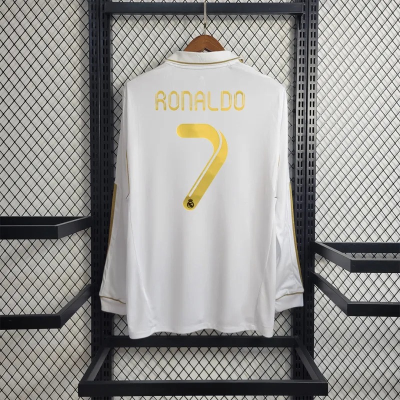 Real Madrid Retro Jersey Home Long Sleeve Soccer Custom Shirt 2011/12
